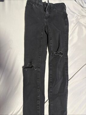 American Eagle Outfitters Black Skinny Distressed Jeans